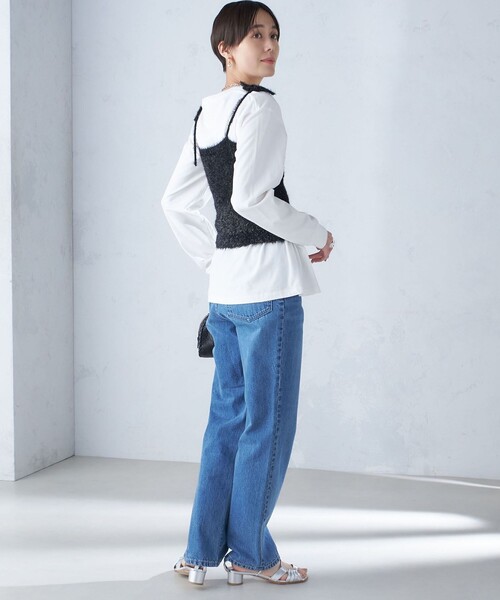SHIPS(シップス)の「〈手洗い可能〉グリッター ラメ ビスチェ 24SS ◇(ベスト・レディース・ブラック/シルバー・ONE SIZE)」の8枚目の写真