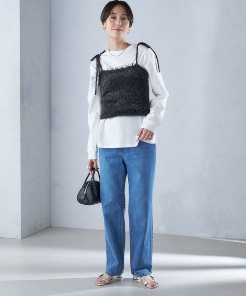 SHIPS(シップス)の「〈手洗い可能〉グリッター ラメ ビスチェ 24SS ◇(ベスト・レディース・ブラック/シルバー・ONE SIZE)」の9枚目の写真