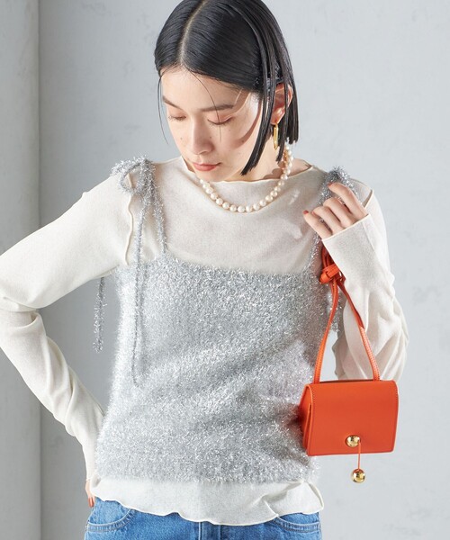 SHIPS(シップス)の「〈手洗い可能〉グリッター ラメ ビスチェ 24SS ◇(ベスト・レディース・ブラック/シルバー・ONE SIZE)」の12枚目の写真