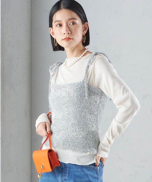 SHIPS(シップス)の「〈手洗い可能〉グリッター ラメ ビスチェ 24SS ◇(ベスト・レディース・ブラック/シルバー・ONE SIZE)」の13枚目の写真