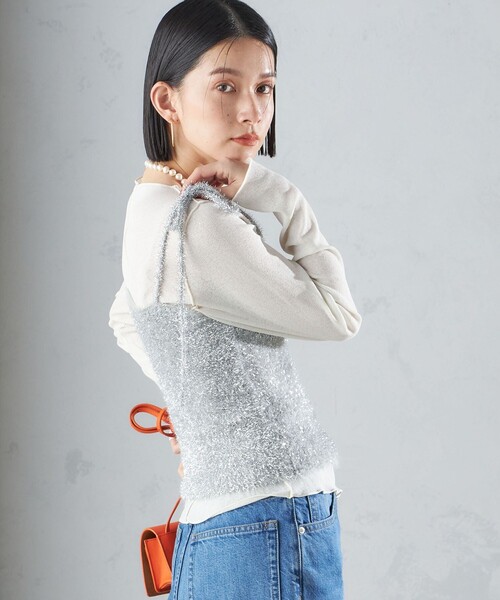 SHIPS(シップス)の「〈手洗い可能〉グリッター ラメ ビスチェ 24SS ◇(ベスト・レディース・ブラック/シルバー・ONE SIZE)」の18枚目の写真