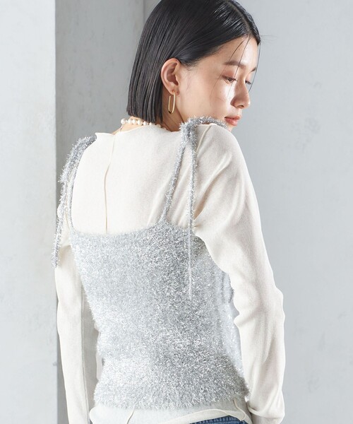 SHIPS(シップス)の「〈手洗い可能〉グリッター ラメ ビスチェ 24SS ◇(ベスト・レディース・ブラック/シルバー・ONE SIZE)」の19枚目の写真