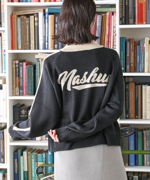 niko and...（ニコアンド）の「ハーフZIPラインニットプルオーバー（ニット/セーター・レディース・ライトブルー/ネイビー/アイボリー/オレンジ・LONG/SHORT）」の15枚目の写真