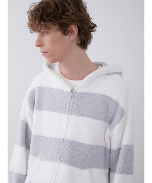 gelato pique（ジェラートピケ）の「【HOMME】パウダートリムボーダーパーカ（ルームウェア/パジャマ・メンズ・ミント・LARGE/MEDIUM）」の9枚目の写真