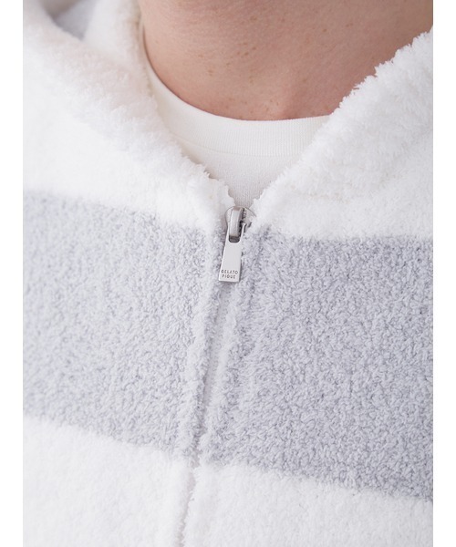 gelato pique（ジェラートピケ）の「【HOMME】パウダートリムボーダーパーカ（ルームウェア/パジャマ・メンズ・ミント・LARGE/MEDIUM）」の10枚目の写真