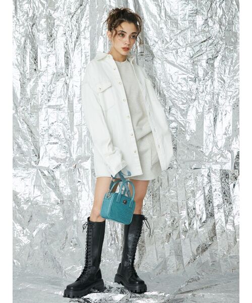 EVRIS（エヴリス）の「SUNNYラグランスウェットセットアップ（スウェット・レディース・アイボリー/ブラック/グレー・FREE）」の8枚目の写真