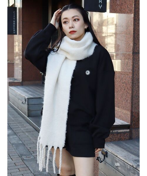 EVRIS（エヴリス）の「SUNNYラグランスウェットセットアップ（スウェット・レディース・アイボリー/ブラック/グレー・FREE）」の12枚目の写真