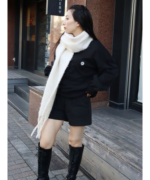 EVRIS（エヴリス）の「SUNNYラグランスウェットセットアップ（スウェット・レディース・アイボリー/ブラック/グレー・FREE）」の14枚目の写真