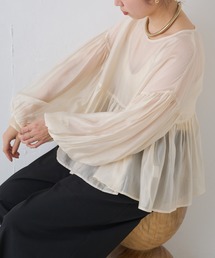 シアーボリュームギャザーブラウス