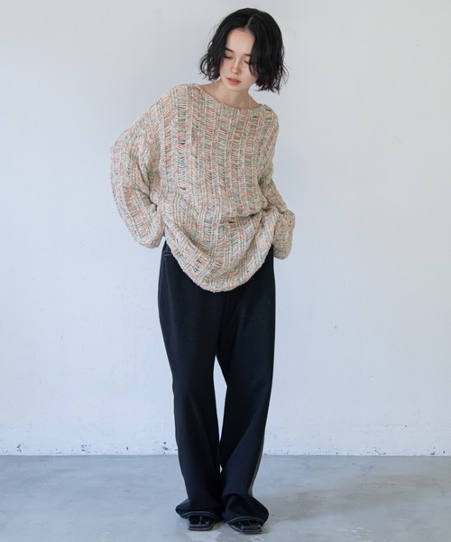 VACANCY シアードッキングミックスカラーポロカーディガン シアードッキングミックスカラーポロカーディガン BLK/GRY/BLU