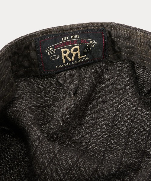 RRL（ダブル アール エル）の「ストライプド ジャスペ ツイル キャップ（ハンチング/ベレー帽・メンズ・ブラック系1・M/L/S）」の3枚目の写真