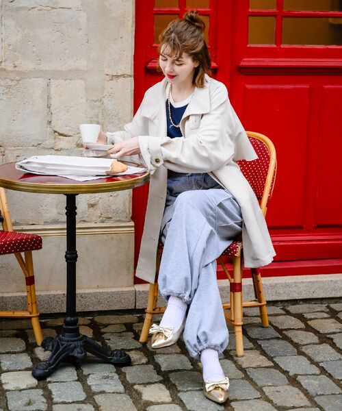 RETRO GIRL(レトロガール)の「ミドルトレンチコート(トレンチコート・レディース・ナチュラル/ブラック/ベージュ・FREE)」の9枚目の写真