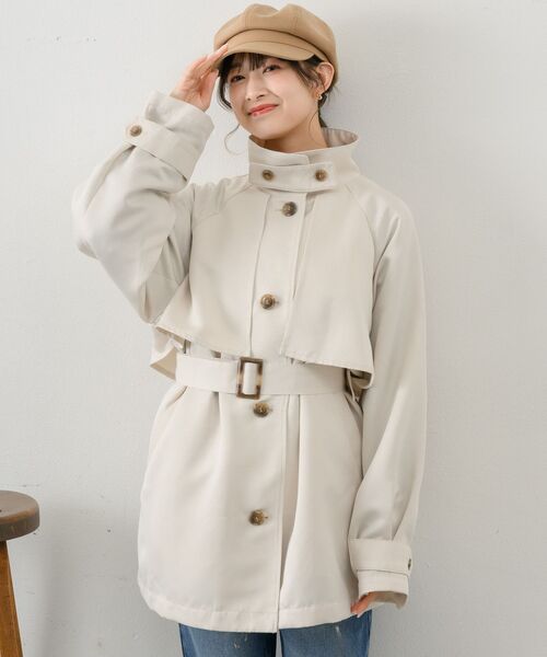 RETRO GIRL(レトロガール)の「ミドルトレンチコート(トレンチコート・レディース・ナチュラル/ブラック/ベージュ・FREE)」の18枚目の写真