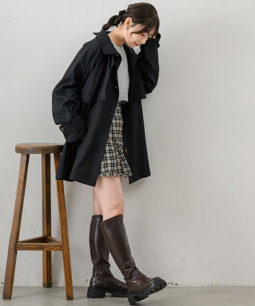 RETRO GIRL(レトロガール)の「ミドルトレンチコート(トレンチコート・レディース・ナチュラル/ブラック/ベージュ・FREE)」の11枚目の写真