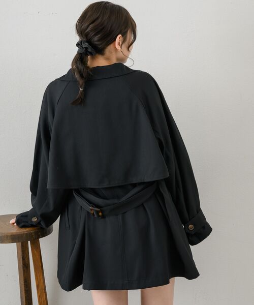 RETRO GIRL(レトロガール)の「ミドルトレンチコート(トレンチコート・レディース・ナチュラル/ブラック/ベージュ・FREE)」の15枚目の写真