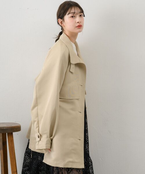 RETRO GIRL(レトロガール)の「ミドルトレンチコート(トレンチコート・レディース・ナチュラル/ブラック/ベージュ・FREE)」の16枚目の写真