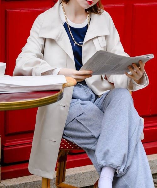 RETRO GIRL(レトロガール)の「ミドルトレンチコート(トレンチコート・レディース・ナチュラル/ブラック/ベージュ・FREE)」の1枚目の写真