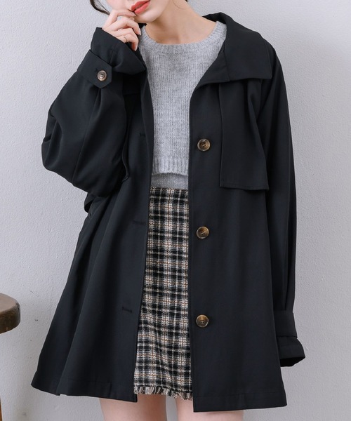 RETRO GIRL(レトロガール)の「ミドルトレンチコート(トレンチコート・レディース・ナチュラル/ブラック/ベージュ・FREE)」の19枚目の写真