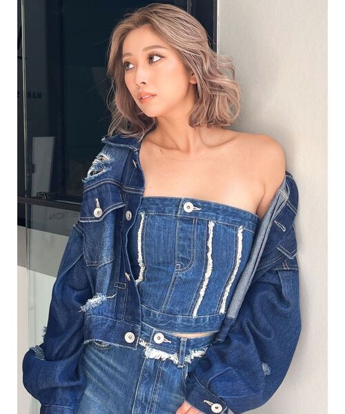 GYDA(ジェイダ)の「ダメージソフトデニムGジャン(デニムジャケット・レディース・ライトブルー/ブルー・FREE)」の20枚目の写真