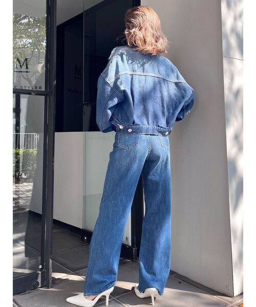 GYDA(ジェイダ)の「ダメージソフトデニムGジャン(デニムジャケット・レディース・ライトブルー/ブルー・FREE)」の9枚目の写真