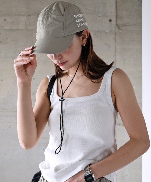 ANME（アンメ）の「接触冷感/UVカット(UPF50＋)/ロゴナイロンキャップ（キャップ・レディース・ライトカーキ/ブラック/グレー/ネイビー・M）」の18枚目の写真