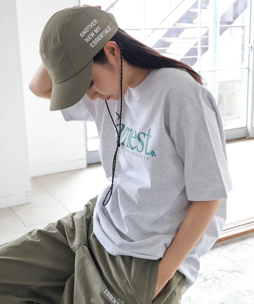 ANME（アンメ）の「接触冷感/UVカット(UPF50＋)/ロゴナイロンキャップ（キャップ・レディース・ライトカーキ/ブラック/グレー/ネイビー・M）」の17枚目の写真