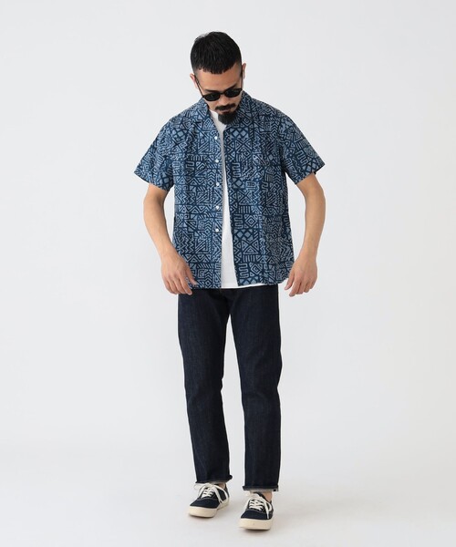 BEAMS PLUS（ビームスプラス）の「BEAMS PLUS / バティックプリント ショートスリーブ オープンカラー シャツ（シャツ/ブラウス・メンズ・ブラウン/イエロー/ブルー・S/M/L/XL）」の5枚目の写真