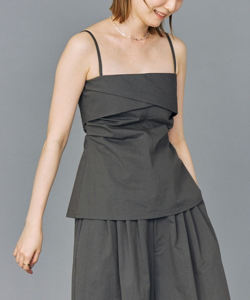 BABYLONE(バビロン)の「コットンナイロンキャミブラウス(キャミソール・レディース・チャコール/クリーム・フリー)」の2枚目の写真