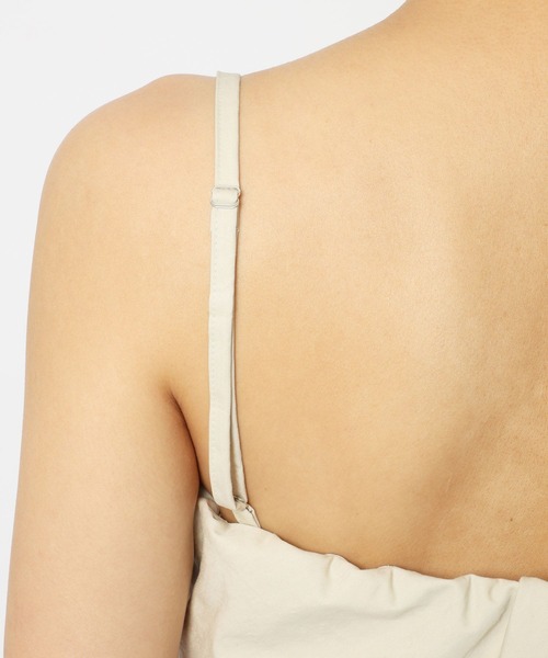 BABYLONE(バビロン)の「コットンナイロンキャミブラウス(キャミソール・レディース・チャコール/クリーム・フリー)」の3枚目の写真