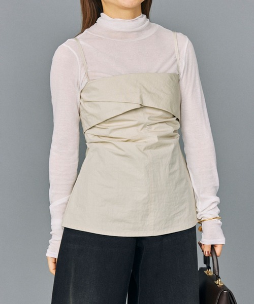 BABYLONE(バビロン)の「コットンナイロンキャミブラウス(キャミソール・レディース・チャコール/クリーム・フリー)」の9枚目の写真