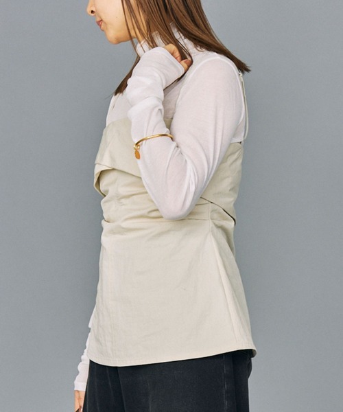 BABYLONE(バビロン)の「コットンナイロンキャミブラウス(キャミソール・レディース・チャコール/クリーム・フリー)」の10枚目の写真