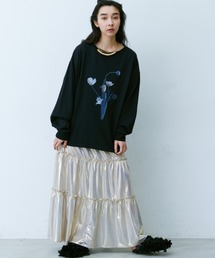 Libra Cue | フラワープリントロングスリーブカットソー(Tシャツ/カットソー)