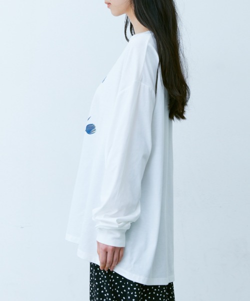 Libra Cue(リブラ キュー)の「フラワープリントロングスリーブカットソー(Tシャツ/カットソー・レディース・ホワイト/ブラック・FREE)」の16枚目の写真