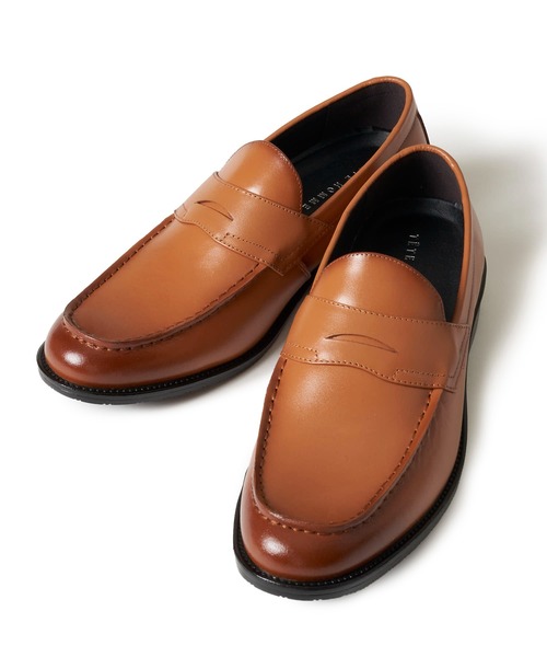 TETE HOMME（テットオム）の「カウレザー コインローファー（ローファー・メンズ・ブラウン/ブラック/ベージュ・MEDIUM/SMALL/LARGE）」の3枚目の写真