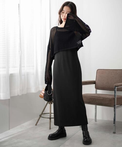 WEGO(ウィゴー)の「WEGO/ショートメッシュニットプルオーバー(ニット/セーター・レディース・ホワイト/ブラック/ブラック系その他5/ブルー/ピンク・FREE)」の17枚目の写真