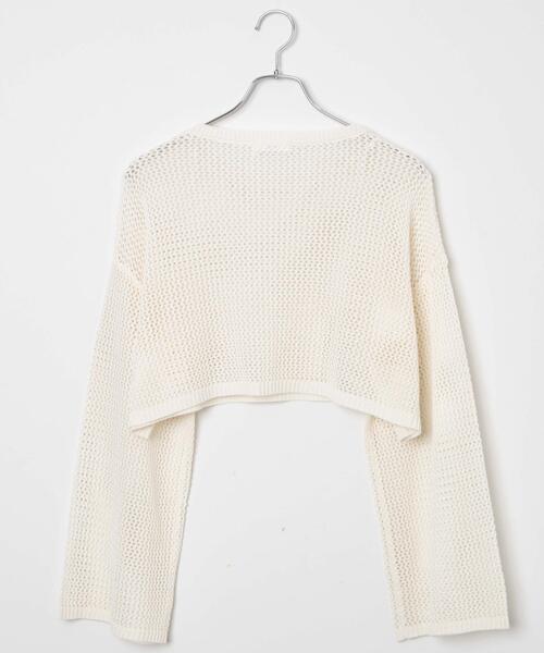 WEGO(ウィゴー)の「WEGO/ショートメッシュニットプルオーバー(ニット/セーター・レディース・ホワイト/ブラック/ブラック系その他5/ブルー/ピンク・FREE)」の13枚目の写真