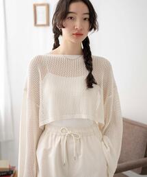 WEGO | WEGO/【24年春夏新作】ショートメッシュニットプルオーバー(ニット/セーター)