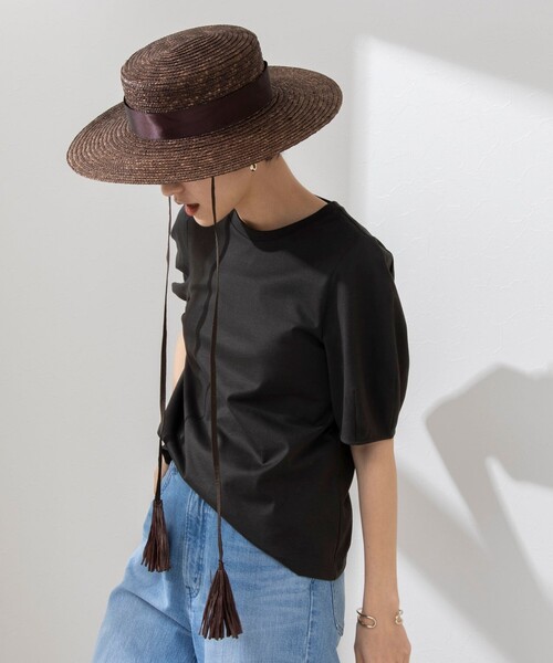 BENELLI(ベネリ)の「【Benelli Montacone/ベネリ モンタコーネ】 フリンジヒモハット(ハット・レディース・ブラウン/ナチュラル・FREE)」の1枚目の写真