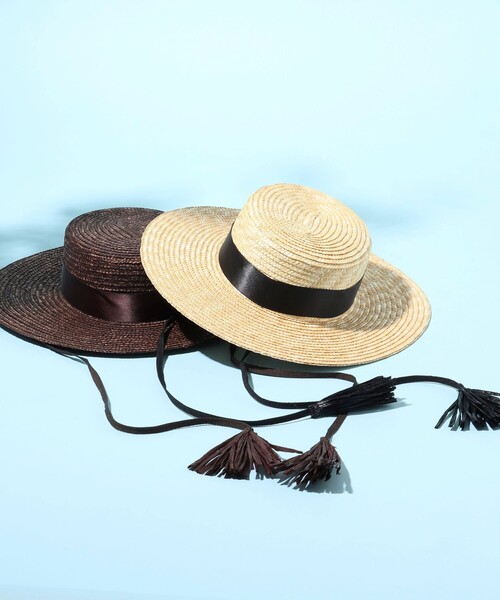 BENELLI(ベネリ)の「【Benelli Montacone/ベネリ モンタコーネ】 フリンジヒモハット(ハット・レディース・ブラウン/ナチュラル・FREE)」の3枚目の写真