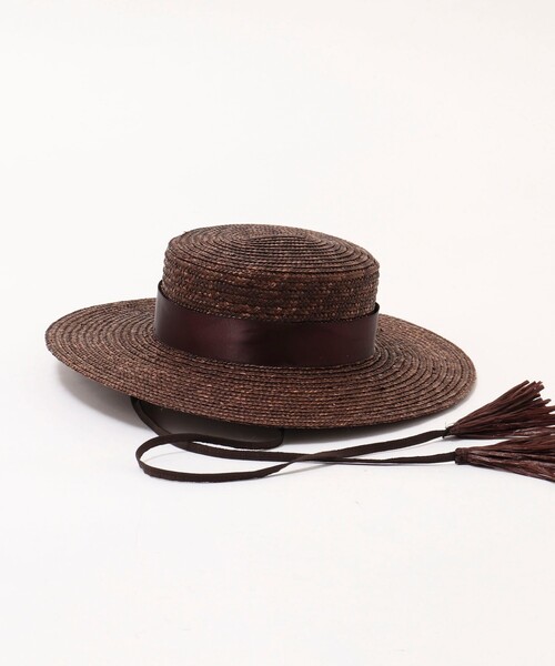 BENELLI(ベネリ)の「【Benelli Montacone/ベネリ モンタコーネ】 フリンジヒモハット(ハット・レディース・ブラウン/ナチュラル・FREE)」の4枚目の写真