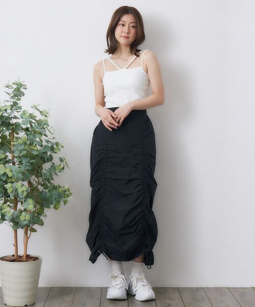 RETRO GIRL(レトロガール)の「カップ付キャミ(キャミソール・レディース・ブラック/オフホワイト/ブラック系その他3/ブルー/イエロー/レッド・FREE)」の7枚目の写真