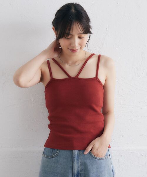 RETRO GIRL(レトロガール)の「カップ付キャミ(キャミソール・レディース・ブラック/オフホワイト/ブラック系その他3/ブルー/イエロー/レッド・FREE)」の10枚目の写真