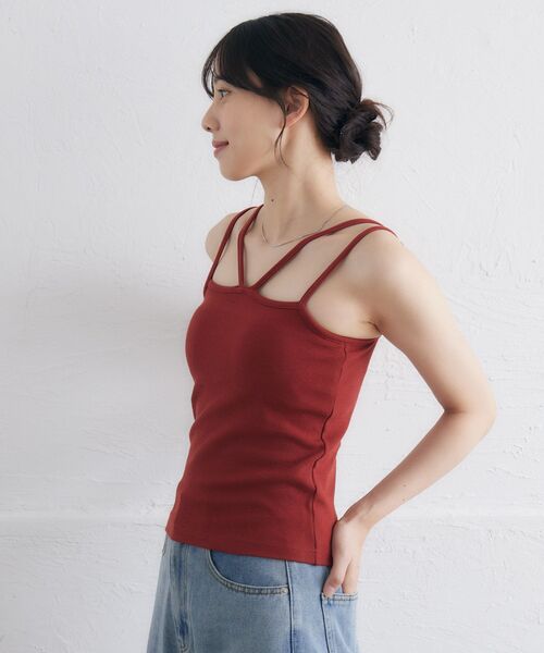 RETRO GIRL(レトロガール)の「カップ付キャミ(キャミソール・レディース・ブラック/オフホワイト/ブラック系その他3/ブルー/イエロー/レッド・FREE)」の12枚目の写真