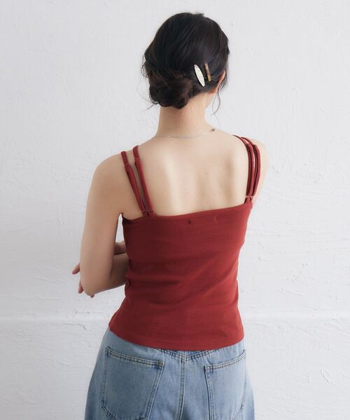 RETRO GIRL(レトロガール)の「カップ付キャミ(キャミソール・レディース・ブラック/オフホワイト/ブラック系その他3/ブルー/イエロー/レッド・FREE)」の13枚目の写真