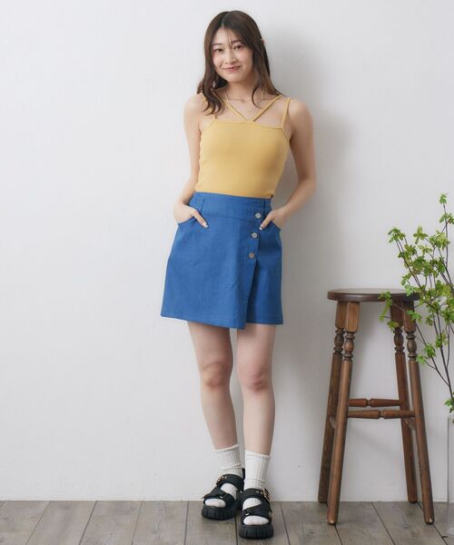 RETRO GIRL(レトロガール)の「カップ付キャミ(キャミソール・レディース・ブラック/オフホワイト/ブラック系その他3/ブルー/イエロー/レッド・FREE)」の14枚目の写真