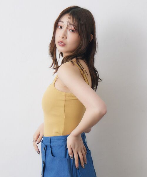 RETRO GIRL(レトロガール)の「カップ付キャミ(キャミソール・レディース・ブラック/オフホワイト/ブラック系その他3/ブルー/イエロー/レッド・FREE)」の8枚目の写真