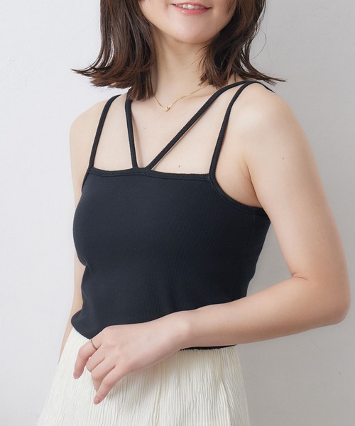 RETRO GIRL(レトロガール)の「カップ付キャミ(キャミソール・レディース・ブラック/オフホワイト/ブラック系その他3/ブルー/イエロー/レッド・FREE)」の1枚目の写真