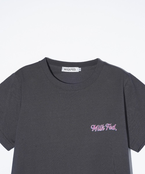 MILKFED.（ミルクフェド）の「SOFT SERVE COMPACT S/S TEE（Tシャツ/カットソー・レディース・チャコール/ホワイト/ライトイエロー・S/M）」の6枚目の写真