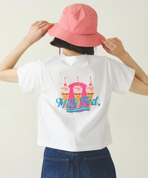 MILKFED.（ミルクフェド）の「SOFT SERVE COMPACT S/S TEE（Tシャツ/カットソー・レディース・チャコール/ホワイト/ライトイエロー・S/M）」の16枚目の写真