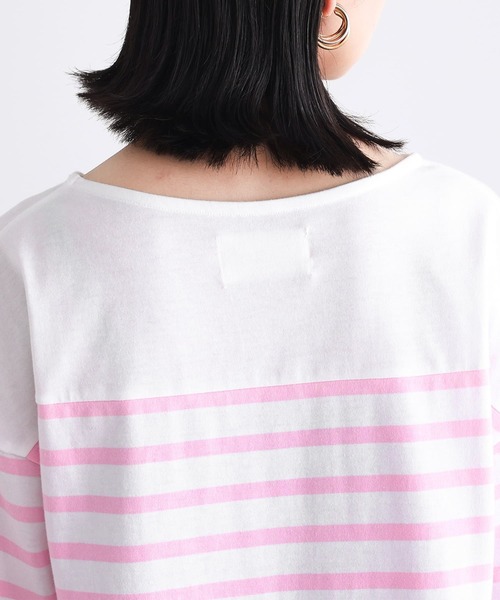 n'OrLABEL（ノアールレーベル）の「『パネルボーダー風カットソー』（Tシャツ/カットソー・レディース・ネイビー/ピンク・1/2）」の10枚目の写真